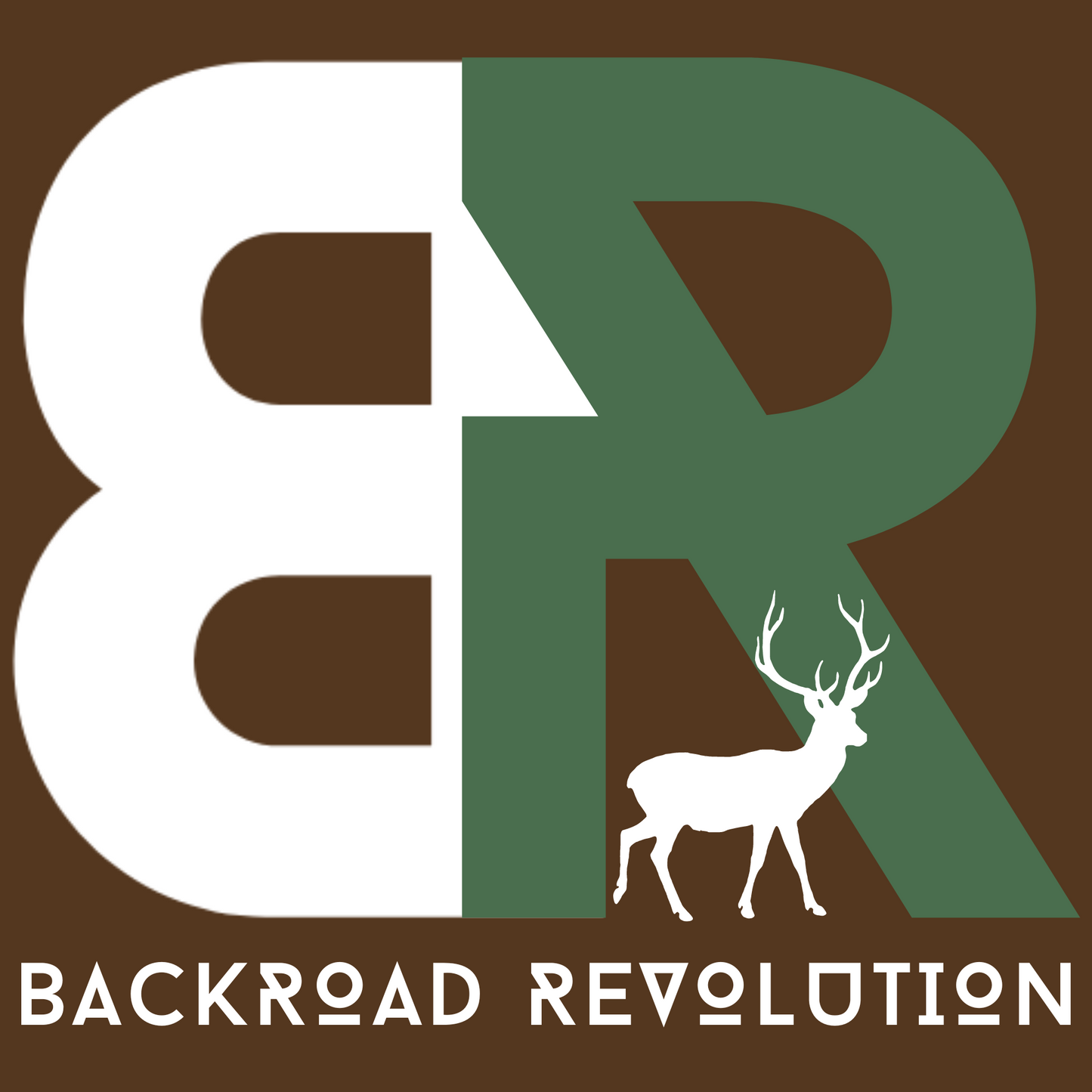 Backroad Revolution Logo T-Shirt for Her - Green/Brown