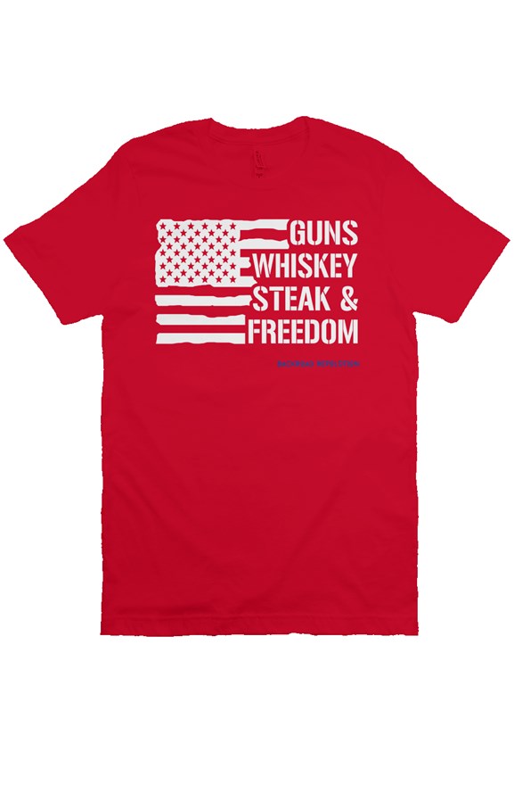 Whiskey Guns Steak & Freedom T-Shirt