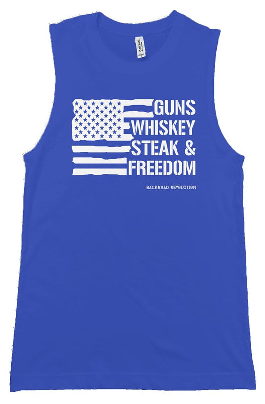 Guns, Whiskey, Steak & Freedom Muscle Tank