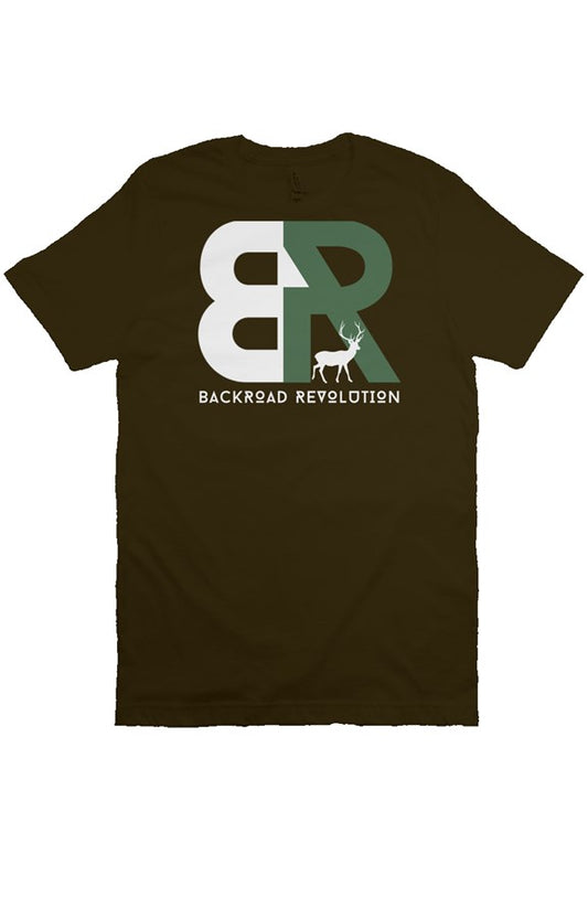 Backroad Revolution Logo T-Shirt for Her - Brand Green/Brown